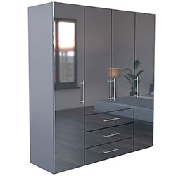 Фото Шафа 4дв 3шх Magnum / Магнум Глянець Антрацит MG-14-AN