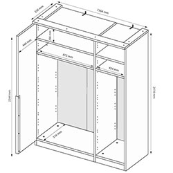Фото Шафа 3ДВ без дзеркал Barton / Бартон BT-23-WM