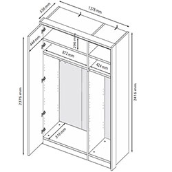 Фото Шафа Bruno / Бруно 3дв без дзеркал BR-23-CM