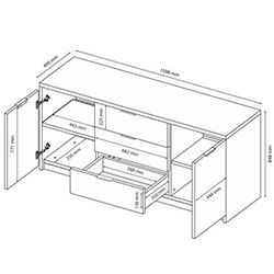 Фото Комод 2дв 3шх 1,6м Roma Color / Рома Кашемір Глянець RС-166-GC