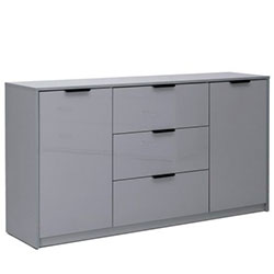 Комод 2дв 3шх 1,6м Roma Color / Рома Сіра Лава Глянець RС-166-GL