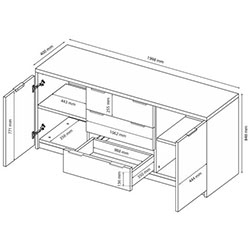 Фото Комод 2дв 3шх 2,0м Roma Color / Рома Кашемір Глянець RC-162-GC