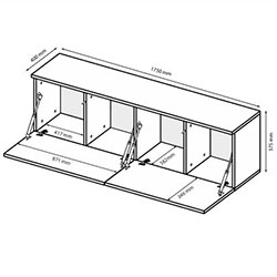 Фото Тумба під ТВ Leg’s Box TV 1,75 Сіра Лава Глянець LB-17-GL