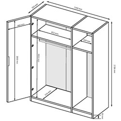 Фото Шафа 3ДВ Megy / Мегі з дзеркалом MG-13-GG