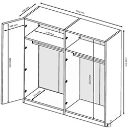 Фото Шафа 4ДВ Megy / Мегі з дзеркалом MG-14-GG