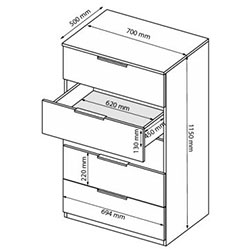 Фото Комод 5ШХ Lori / Лорі LR-65-GC