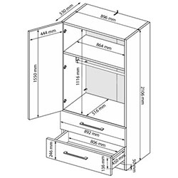 Фото Шафа 2ДВ 2ШХ Lori / Лорі без дзеркал LR-12-GC