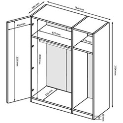 Фото Шафа 3ДВ Lori / Лорі без дзеркал LR-23-GC