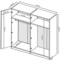 Фото Шафа 4ДВ Lori / Лорі без дзеркал LR-24-GC