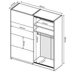 Фото Шафа-купе Lori / Лорі 2,0х2,4м Глянець Кашемір Дзеркало LR-86-GC