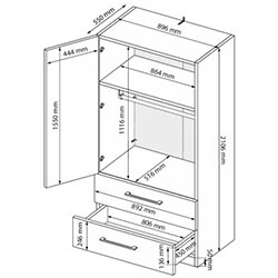 Фото Шафа 2дв 2шх Без Дзеркал Mila / Міла