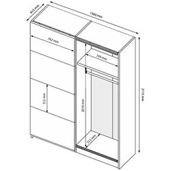 Фото Шафа-купе 1500 Mila / Міла Глянець Білий + Дзеркало