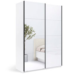 Фото Шафа-купе 1500 Mila / Міла Глянець Білий + Дзеркало