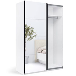 Фото Шафа-купе 1500 Mila / Міла Глянець Білий + Дзеркало
