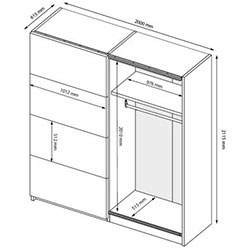 Фото Шафа-купе 2000 Mila / Міла Глянець Білий + Дзеркало