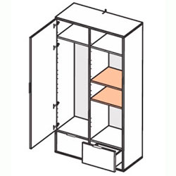Фото Шафа 2дв 2шх без дзеркал Olivia / Олівія