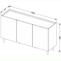 Фото Комод 3дв 1,6м Neo / Нео Білий NE-166-AW/LW