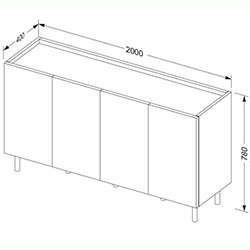 Фото Комод 4дв 2,0м Neo / Нео Білий NE-162-AW/LW