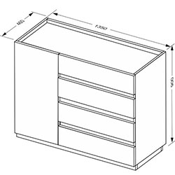 Фото Комод 1дв 4шх Duo / Дуо DU-61-WM