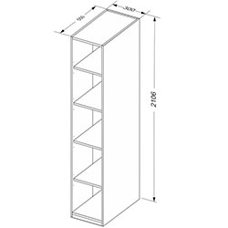 Фото Шафа кутове закінчення без дзеркал Toffie / Тоффі TF-15-TF