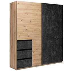 Шафа-купе Vilma / Вільма 1,75м Бетон Темний + Дуб Артізан WL-18-CD