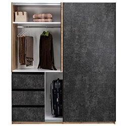 Фото Шафа-купе Vilma / Вільма 1,75м Бетон Темний + Дуб Артізан WL-18-CD