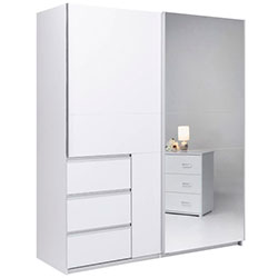 Шафа-купе Vilma / Вільма 1,75м Білий + Дзеркало WL-17-WB