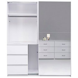 Фото Шафа-купе Vilma / Вільма 1,75м Білий + Дзеркало WL-17-WB