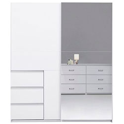 Фото Шафа-купе Vilma / Вільма 1,75м Білий + Дзеркало WL-17-WB