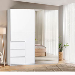 Фото Шафа-купе Vilma / Вільма 1,75м Білий + Дзеркало WL-17-WB