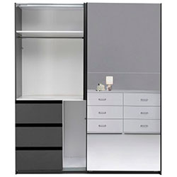 Фото Шафа-купе Vilma / Вільма 1,75м Графіт + Дзеркало WL-17-GT