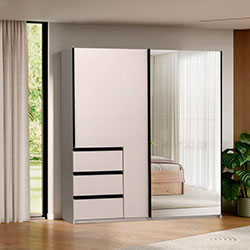 Фото Шафа-купе Vilma / Вільма 1,75м Кашемір + Дзеркало WL-17-CM