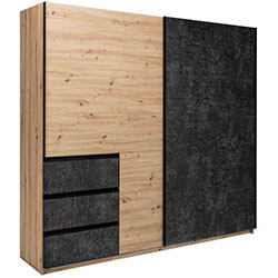 Фото Шафа-купе Vilma / Вільма 2,15м Бетон Темний + Дуб Артізан WL-22-CD
