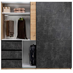 Фото Шафа-купе Vilma / Вільма 2,15м Бетон Темний + Дуб Артізан WL-22-CD