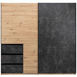 Фото Шафа-купе Vilma / Вільма 2,15м Бетон Темний + Дуб Артізан WL-22-CD