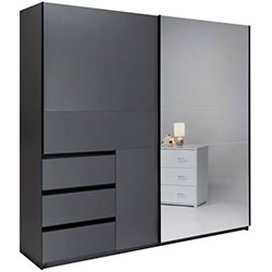 Шафа-купе Vilma / Вільма 2,15м Графіт + Дзеркало WL-21-GT