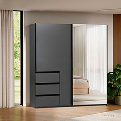 Фото Шафа-купе Vilma / Вільма 2,15м Графіт + Дзеркало WL-21-GT