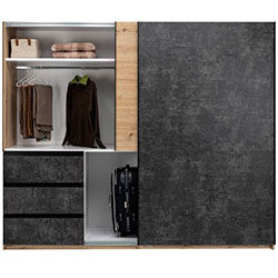 Фото Шафа-купе Vilma / Вільма 2,5м Бетон Темний + Дуб Артізан WL-26-CD