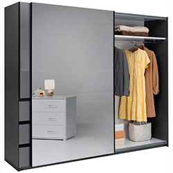 Фото Шафа-купе Vilma / Вільма 2,5м Графіт + Дзеркало WL-25-GT