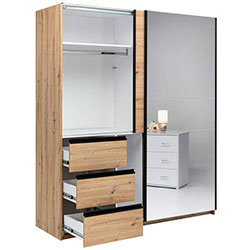 Фото Шафа-купе Teddy / Тедді 1,75х2,1м Дуб Артізан + Дзеркало TD-25-OA