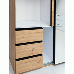 Фото Шафа-купе Teddy / Тедді 2,15х2,1м Дуб Артізан + Дзеркало TD-26-OA