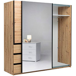 Фото Шафа-купе Teddy / Тедді 2,15х2,1м Дуб Артізан + Дзеркало TD-26-OA