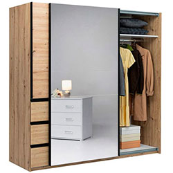 Фото Шафа-купе Teddy / Тедді 2,15х2,1м Дуб Артізан + Дзеркало TD-26-OA