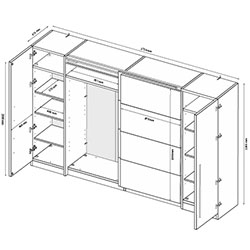 Фото Шафа-купе Teddy / Тедді 3,15х2,2м Дуб Артізан + Кашемір TD-28-OA