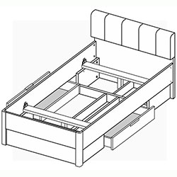 Фото Ліжко з шухлядами Teddy / Тедді 90х200 TD-31-OA