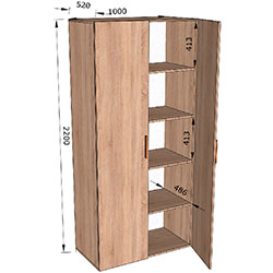 Фото Шафа з полицями SТ0010
