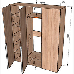 Фото Шафа на три двері ST0027