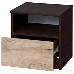 Фото Тумба нічна Брайт 1 ящ. Венге + Дуб Крафт Сірий