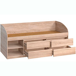 Фото Ліжко-комод Брайт 4 шухляди 80х200 Дуб Сонома