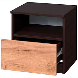 Фото Тумба нічна Брайт 1 ящ. Венге + Дуб Крафт Золотий